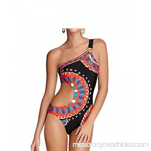 American Indian Triangle Bikini Swimsuit for Women One Shoulder One Piece Swimsuit Sexy Cutout Bathing Suit B0728C8HMQ